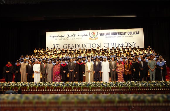 Six pairs of Emirati siblings marched together at Skyline's 27th Graduation Ceremony