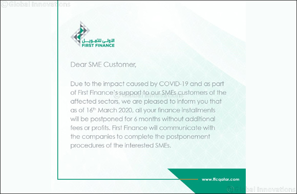 First Finance Company Postpones  the SME Finance Installments for 6 Months