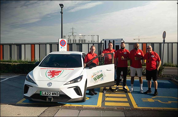 Football Fans on Epic ‘Electric Car to Qatar' trip, supported by MG