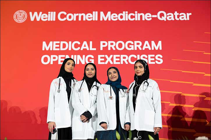 WCM-Q's new cohort of medical students receive their white coats