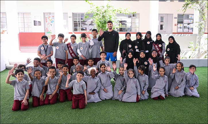 Renowned tennis player hady habib visits eaa foundation's first assalam school