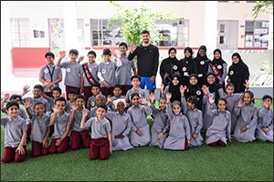 Renowned tennis player hady habib visits eaa foundation's first assalam school